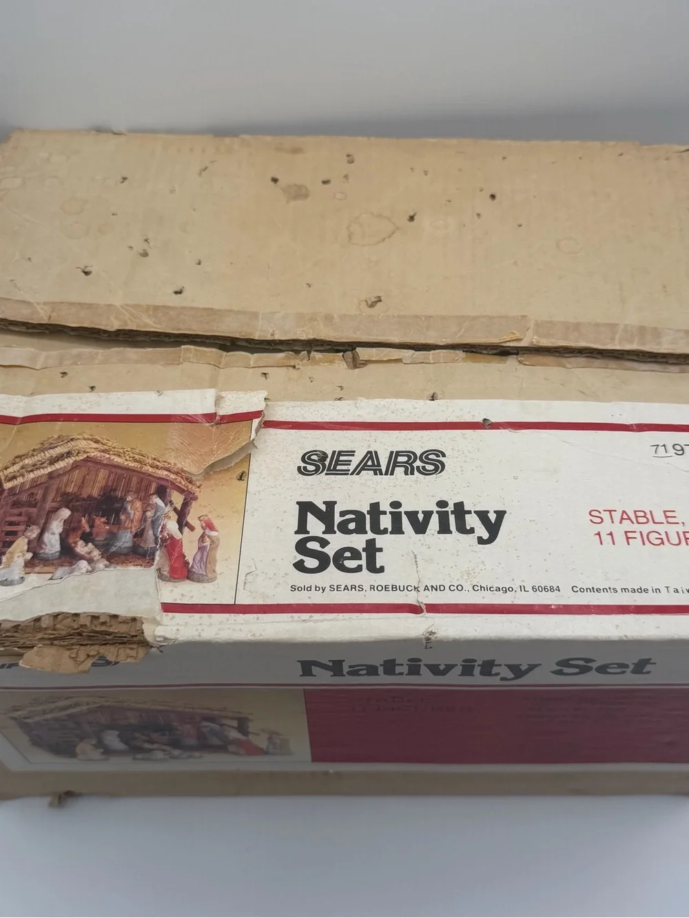 Vintage 1970's SEARS Christmas Nativity Manger Set COMPLETE 11 Figures **READ**